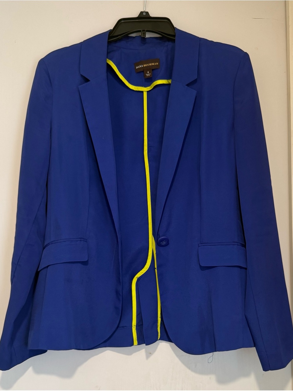 Dana Buchman Cobalt Blue Blazer with Yellow Trim